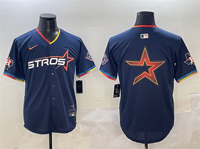 Men's Houston Astros Team Big Logo Navy 2025 City Connect With Texas Patch Limited Stitched Baseball Jersey 001 Men's Houston Astros Team Big Logo Navy 2025 City Connect With Texas Patch Limited Stitched Baseball Jersey 001